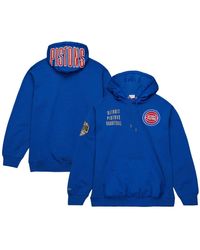 Mitchell & Ness - Distressed Detroit Pistons Team Og 2.0 Vintage-like Logo Fleece Pullover Hoodie - Lyst