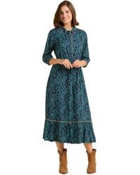 Brakeburn - Skye 3/4 Sleeve Shirt Midi Dress - Lyst