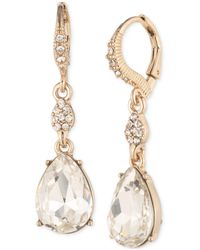 Givenchy - Pave & Pear-shape Crystal Double Drop Earrings - Lyst