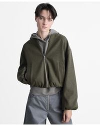 Mango - Gathered Bomber Jacket - Lyst