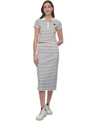 DKNY - Striped Midi-length Pencil Skirt - Lyst
