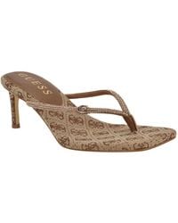 Guess - Mayan Rhinestone Thong Kitten Heel Sandals - Lyst