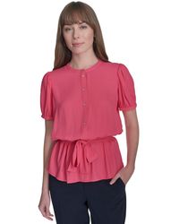 Tommy Hilfiger - Button-front Tie-waist Blouse - Lyst
