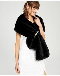 Adrianna Papell - Embellished Faux-fur Shrug - Lyst