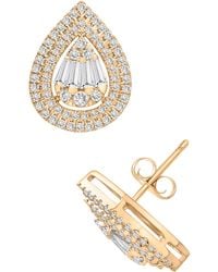 Wrapped in Love ? Diamond Teardrop Halo Stud Earrings (1 Ct. T.w.) In 14k White Gold Or 14k Yellow Gold, Created For Macy's - Metallic