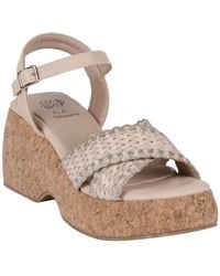 Gc Shoes - Lucy Woven Cork Platform Wedge Sandals - Lyst
