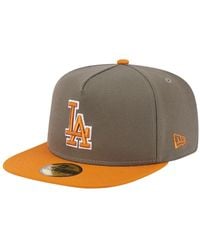 KTZ - Olive/orange Los Angeles Dodgers Two-tone Color Pack A-frame 59fifty Fitted Hat - Lyst