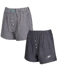 Concepts Sport - 2-pack Black Philadelphia Eagles Stripes And Solids Boxer Shorts Set - Lyst
