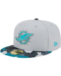 KTZ - Gray Miami Dolphins Active Camo 59fifty Fitted Hat - Lyst