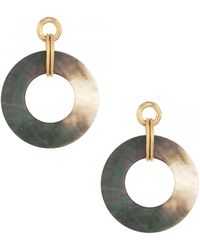Ettika - Circle Shell Dangle 18k Gold Plated Earrings - Lyst