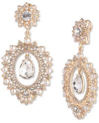 Marchesa - Gold-tone Crystal & Imitation Flower Orbital Drop Earrings - Lyst