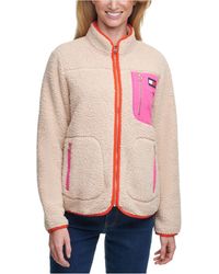 tommy hilfiger chevron half zip sherpa sweatshirt