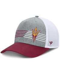 Fanatics - Heather Gray/maroon Arizona State Sun Devils Profile Trucker Adjustable Hat - Lyst