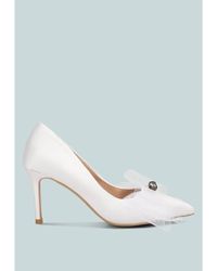 LONDON RAG - Odette Diamante Embellished Bow Stiletto Pumps - Lyst