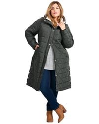 Avenue - Plus Size Quinn Longline Puffer Jacket - Lyst