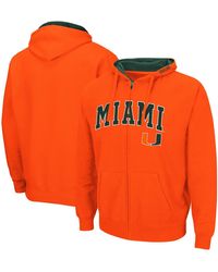 Colosseum Athletics - Miami Hurricanes Arch Logo 3.0 Full-zip Hoodie - Lyst