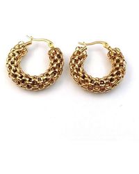 Rebl Jewelry - Plated Stainless Steel Chain Hoop Earrings - Lyst