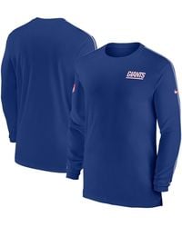 Nike - Royal New York Giants Sideline Coach Uv Performance Long Sleeve T-shirt - Lyst