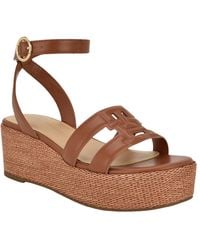 Tommy Hilfiger - Vastie Raffia Platform Wedge Sandals - Lyst