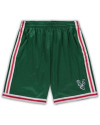 Mitchell & Ness - Milwaukee Bucks Big And Tall Hardwood Classics Team Swingman Shorts - Lyst