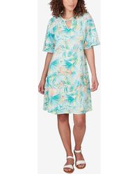 Ruby Rd. - Petite Tropical Puff Print Dress - Lyst