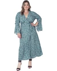 Standards & Practices - Plus Size Ruched Long Sleeve Wrap Dress Maxi Length - Lyst