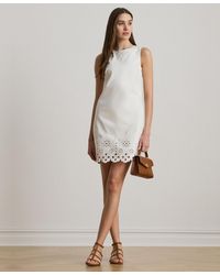Ralph Lauren - Eyelet Denim Sleeveless Shift Dress - Lyst