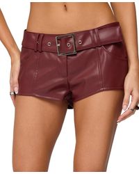 Edikted - Alba Faux Leather Shorts - Lyst