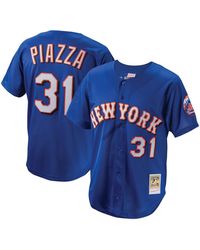 Mitchell & Ness - Mike Piazza New York Mets Cooperstown Collection Mesh Batting Practice Button-up Jersey - Lyst
