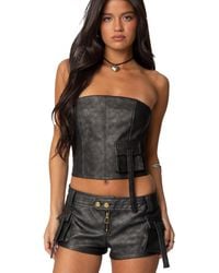 Edikted - Ryan Faux Leather Cargo Corset Top - Lyst