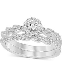 Macy's - Diamond Halo Twist Bridal Set (1/2 Ct. T.w. - Lyst