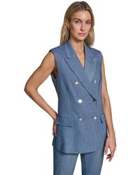 Calvin Klein - Petite Collared Front-button Vest - Lyst