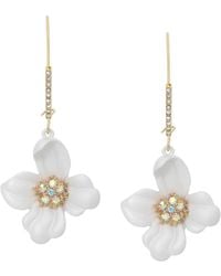 Betsey Johnson - Faux Stone Flower Dangle Earrings - Lyst
