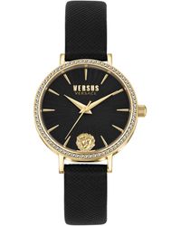 Versus - Mar Vista Black Leather Strap Watch 34mm - Lyst