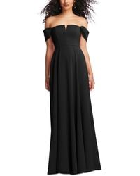 Dessy Collection - Off-the-shoulder Pleated Cap Sleeve A-line Maxi Dress - Lyst
