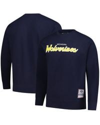 Mitchell & Ness - Michigan Wolverines Elite Script Pullover Sweatshirt - Lyst