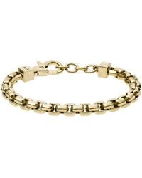 Armani Exchange - Tone Stainless Steel Chain Bracelet - Lyst