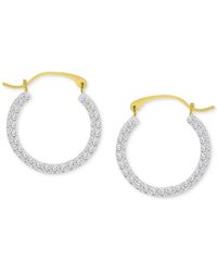 Macy's - Crystal Pave Small Round Hoop Earrings - Lyst