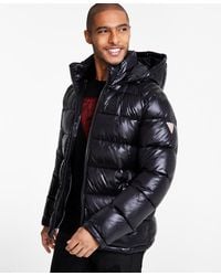 Guess - Men's Hooded Puffer Coat - Lyst