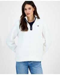 Tommy Hilfiger - Quarter-zip Faux-sherpa Jacket - Lyst