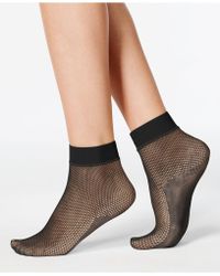 Hue Sporty Fishnet Ankle Socks - Black