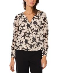 Vince Camuto - Faux-wrap Long-sleeve Top - Lyst