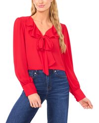 Cece - Ruffle Tie V-neck Top - Lyst