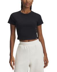 Under Armour - Rival Ribbed Cropped T-shirt - Lyst