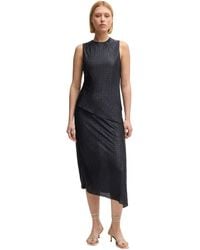 BOSS - Boss By Layered Effect Plisse Dress - Lyst