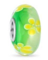 Tommy Hilfiger - Bling Jewelry Floral Design Murano Glass Spacer Charm Bead With Sterling Silver Core - Lyst