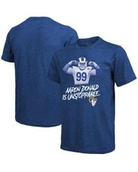 Majestic - Threads Aaron Donald Los Angeles Rams Tri-blend Player T-shirt - Lyst