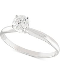 Macy's - Diamond Solitaire Engagement Ring (1/2 Ct. T.w.) In 14k White Or Yellow Or Rose Gold - Lyst