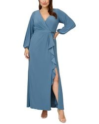 Adrianna Papell - Plus Size Jersey Faux-wrap Gown - Lyst