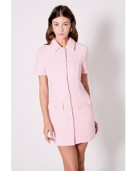 Endless Rose - Collared Tweed Mini Dress - Lyst